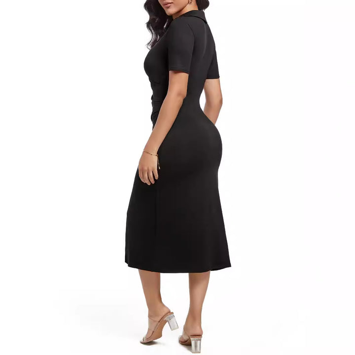 Damen Wickelkleid mit eleganter Drapierung und tiefem V-Ausschnitt Echo Archiv