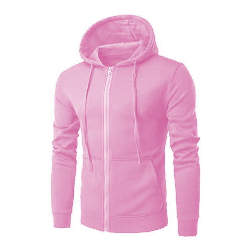 Herren schmal geschnittene Zip-Hoodie Jacke mit weichem Fleece-Innenfutter und Kängurutaschen – Cavarno