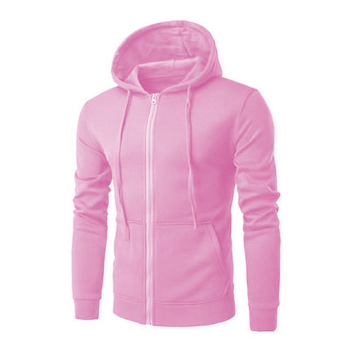 Herren schmal geschnittene Zip-Hoodie Jacke mit weichem Fleece-Innenfutter und Kängurutaschen – Cavarno