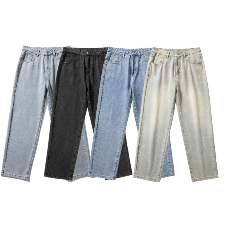 Herren Locker geschnittene Straight-Relax Denim-Hose mit verlängertem Saum Echo Archiv