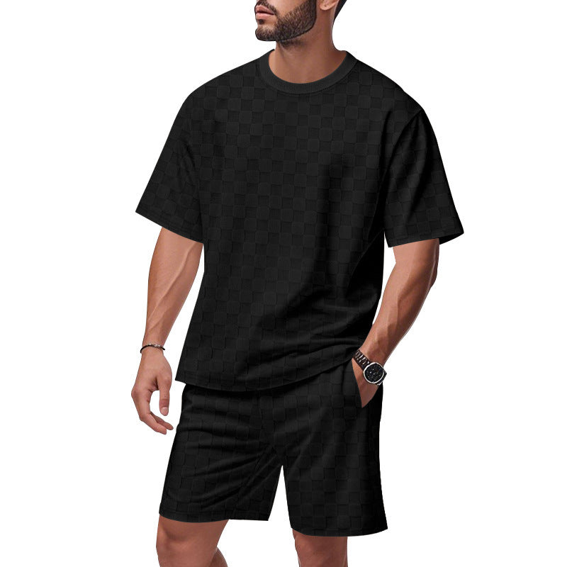 Herren lässiges Freizeit-Set mit atmungsaktiven Shorts und oversized T-Shirt Echoarchiv