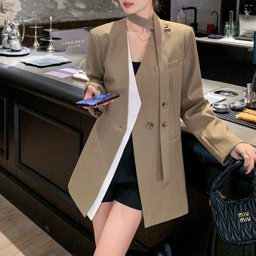 Damen Übergrößen Blazer mit asymmetrischem Design Echoarchiv