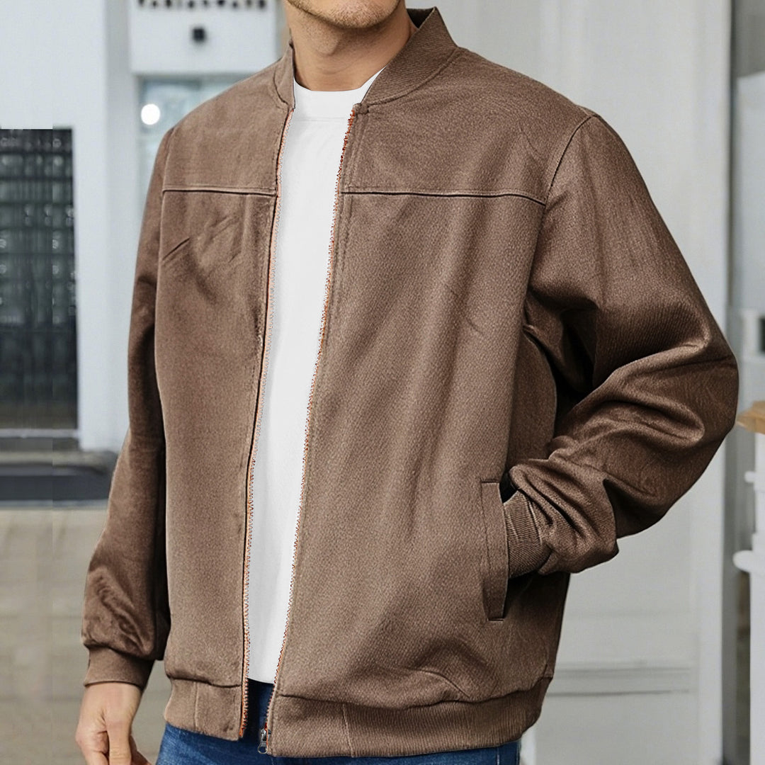 Herren lässige Jacke mit seitlichen Taschen und elastischem Bund Echoarchiv