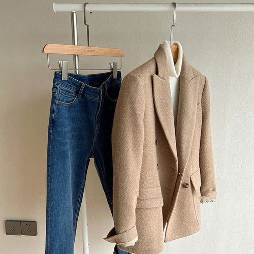 Damen Modischer Wollblazer mit elegantem Schnitt Echoarchiv