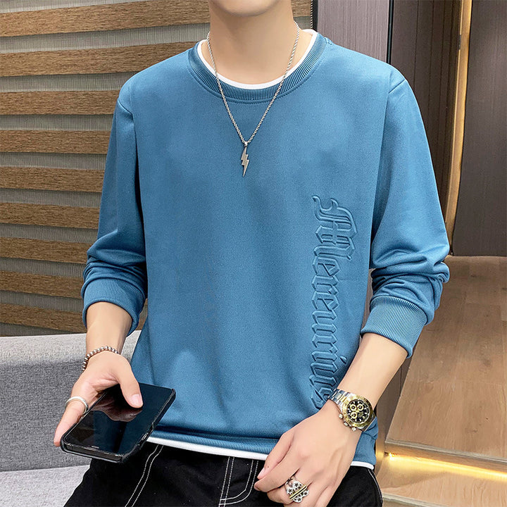 Herren Oversize-Sweatshirt mit Rippbündchen und geprägtem Seitenprint – Marzano