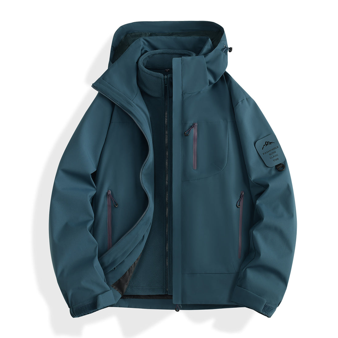 Damen zweilagige Softshell-Parka mit herausnehmbarem Fleecefutter und wasserdichten Reißverschlüssen Echoarchiv