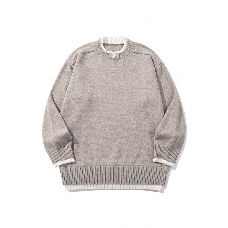 Unisex Relaxed-Fit Feinstrick-Pullover mit Kontrastbündchen und verlängertem Rippenbund Echo Archiv