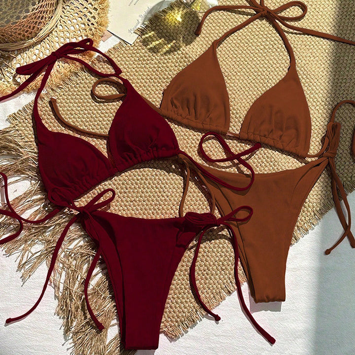 Damen Triangel-Bikini-Set mit raffinierten Bindebändern und verstellbaren Trägern Echo Archiv