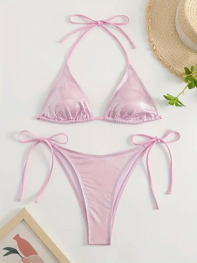 Damen Triangel-Bikini mit verstellbaren Trägern und elegantem Netzstoff Echo Archiv