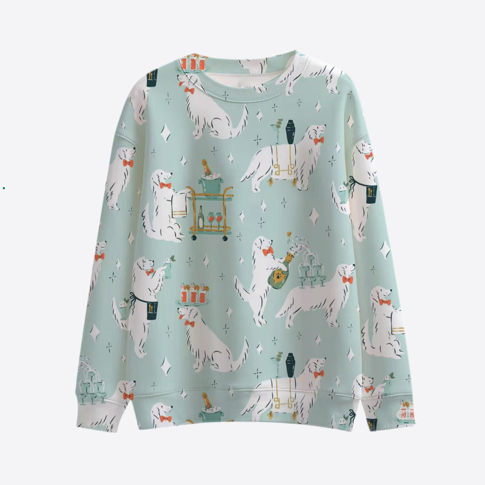 Damen Lustiger Sweatshirt mit einzigartigem Tiermotiv Echoarchiv
