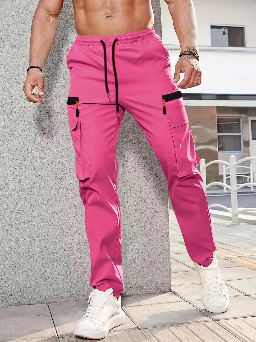 Herren Cargohose im Joggerstil mit elastischem Bund, Tunnelzug & Mehrfachtaschen Echo Archiv