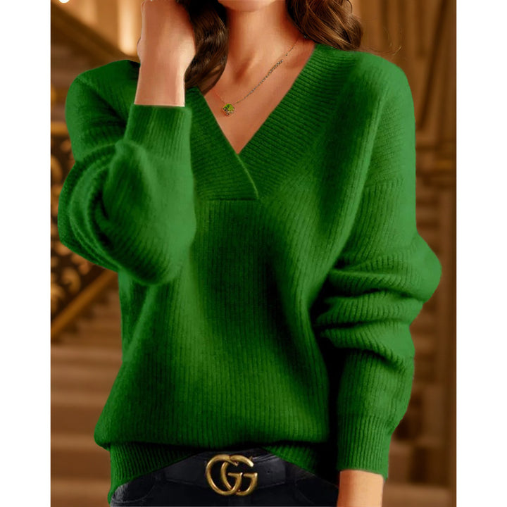 Damen nan kuscheliger V-Ausschnitt Pullover aus feinem Strick Echo Archiv