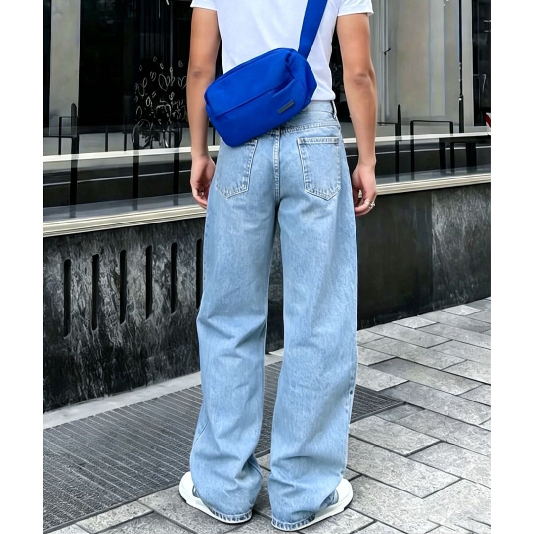 Damen Modische Weit Geschnittene Jeans Echoarchiv