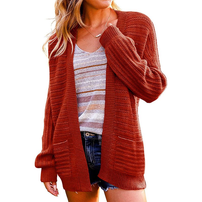 Damen Oversize Strickcardigan mit aufgesetzten Taschen und Rippstruktur Echo Archiv