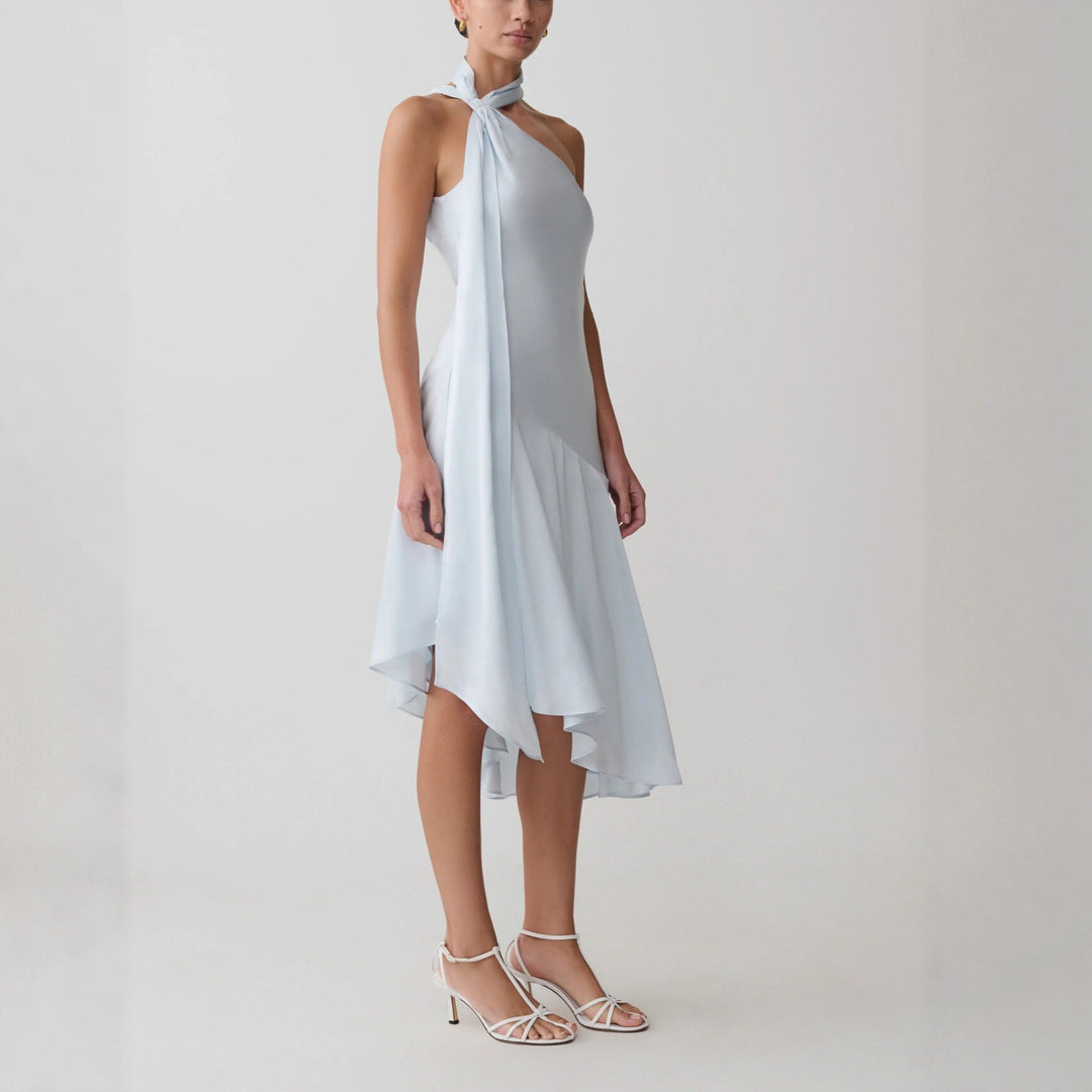Damen asymmetrisches Schlussteil Kleid mit schmalem Träger Echo Archiv