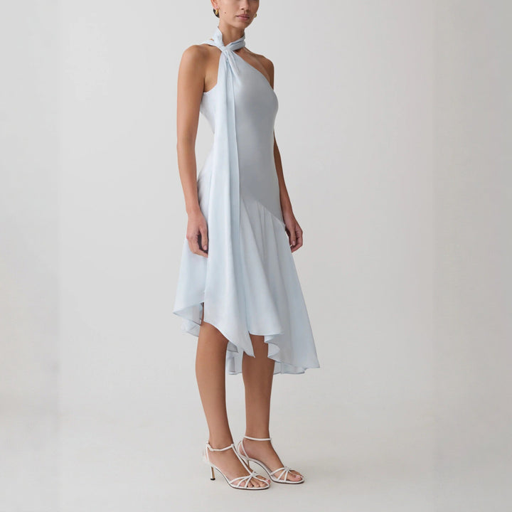 Damen asymmetrisches Schlussteil Kleid mit schmalem Träger Echo Archiv