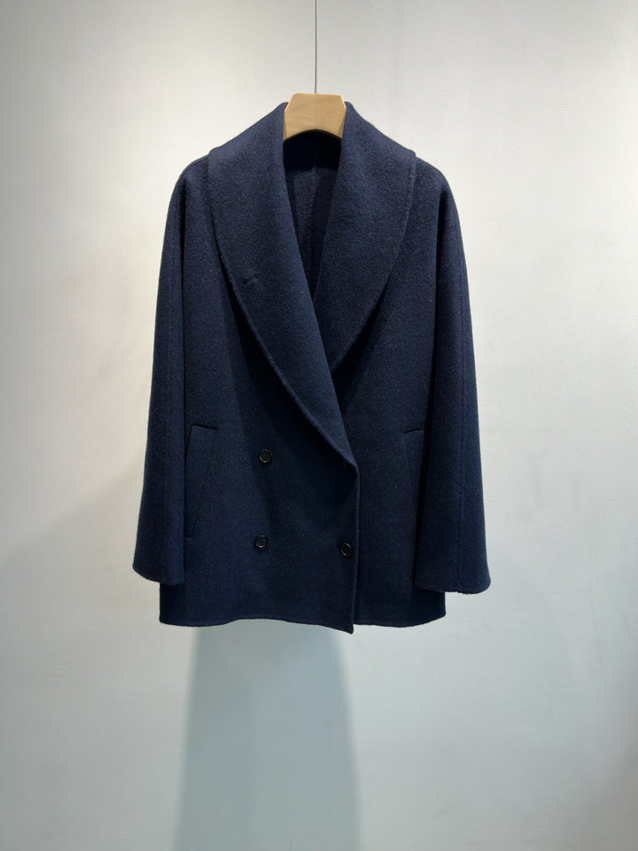 Damen Doppelreiher Strukturierter Wollmischung Jacke Echoarchiv