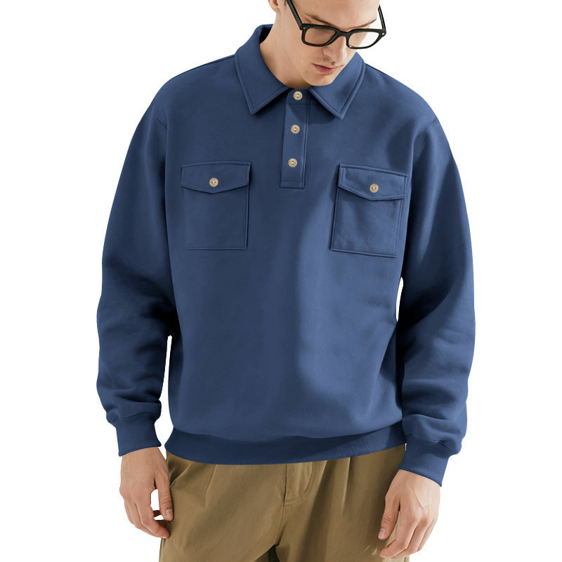 Herren lässiger Pullover mit praktischen Pattentaschen Echoarchiv