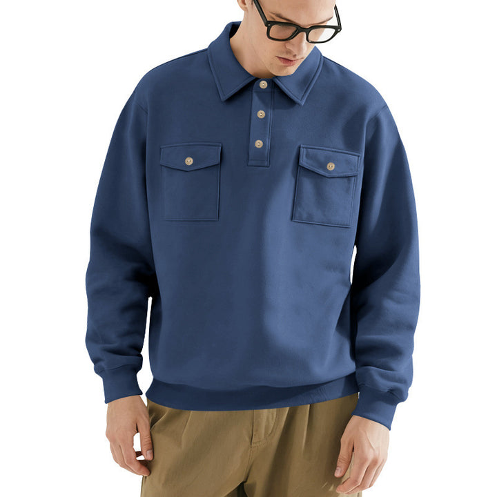 Herren lässiger Pullover mit praktischen Pattentaschen Echoarchiv