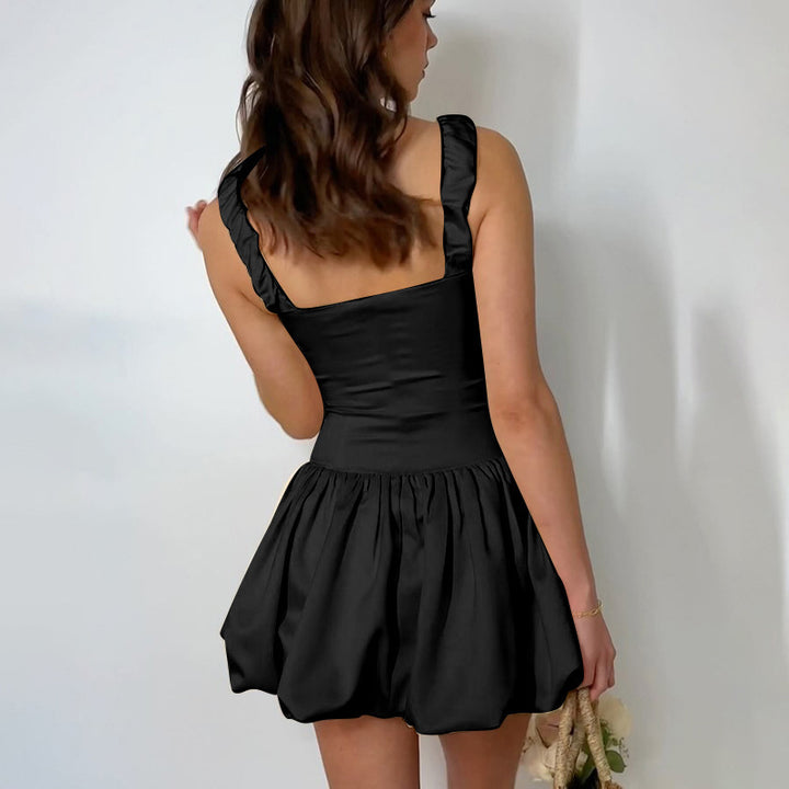 Damen Mini-Kleid mit voluminösem Rock und Rüschendetails Echo Archiv