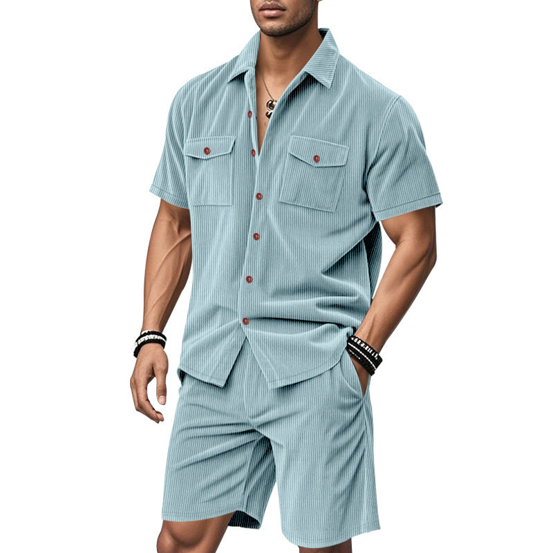 Herren Kurzarmhemd und Shorts Set Echoarchiv
