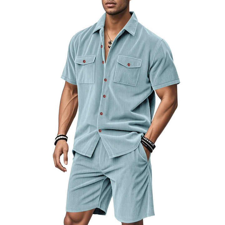 Herren Kurzarmhemd und Shorts Set Echoarchiv
