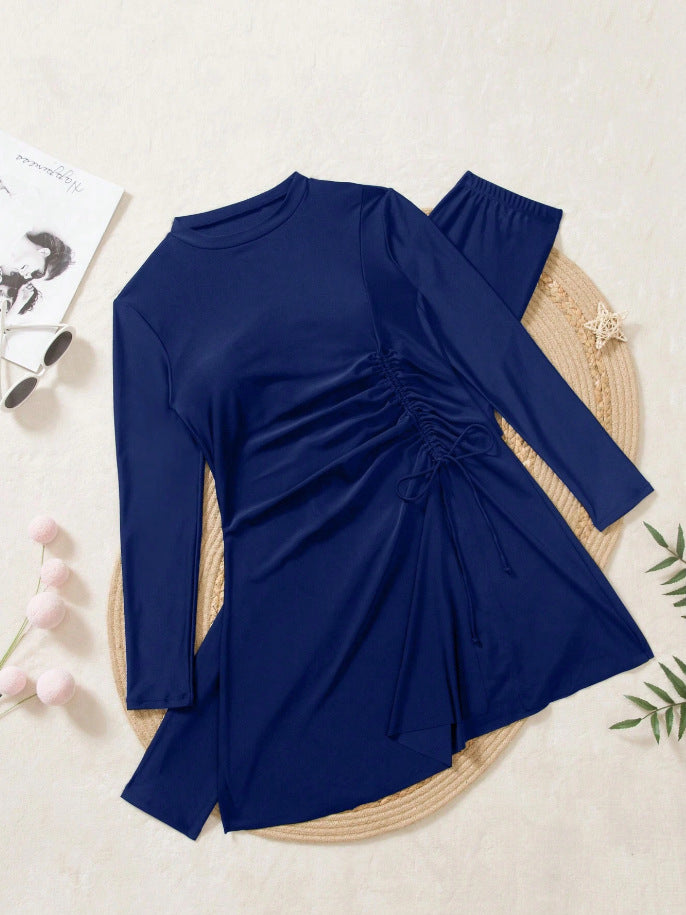 Damen Bade-Tunika mit seitlicher Raffung und Leggings – Avélisse