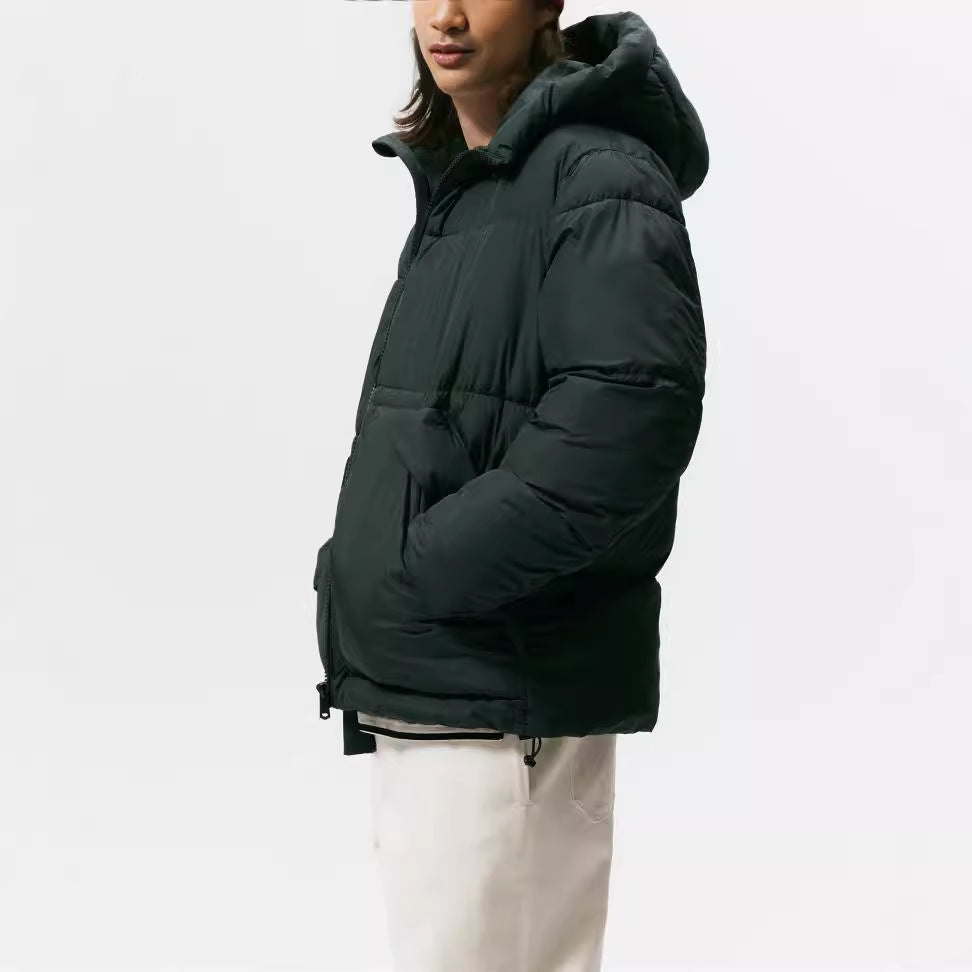 Herren gesteppte Winterjacke mit Kapuze und großzügigen Taschen – Marzano