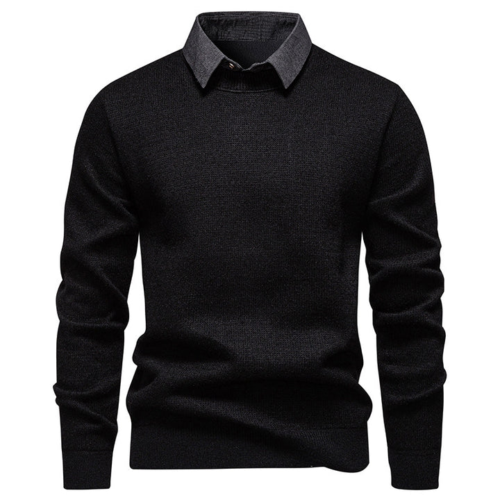 Herren Feinstrickpullover mit modernem Kragen-Design Echoarchiv