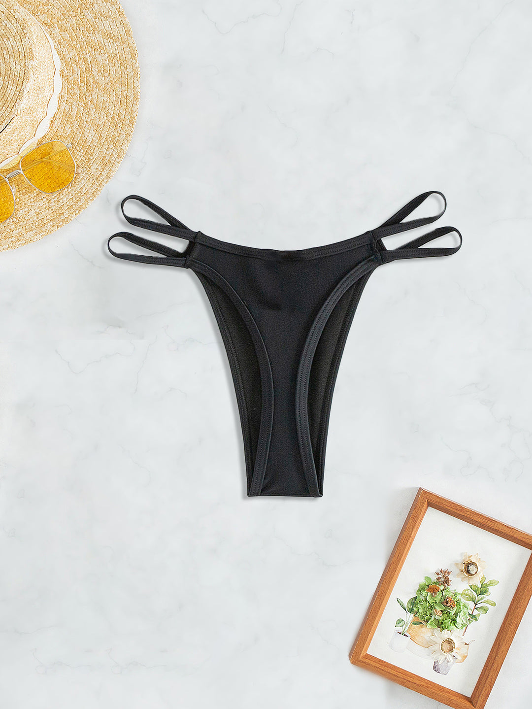 Damen Hochtaillierte Badeshorts mit Raffung Echo Archiv