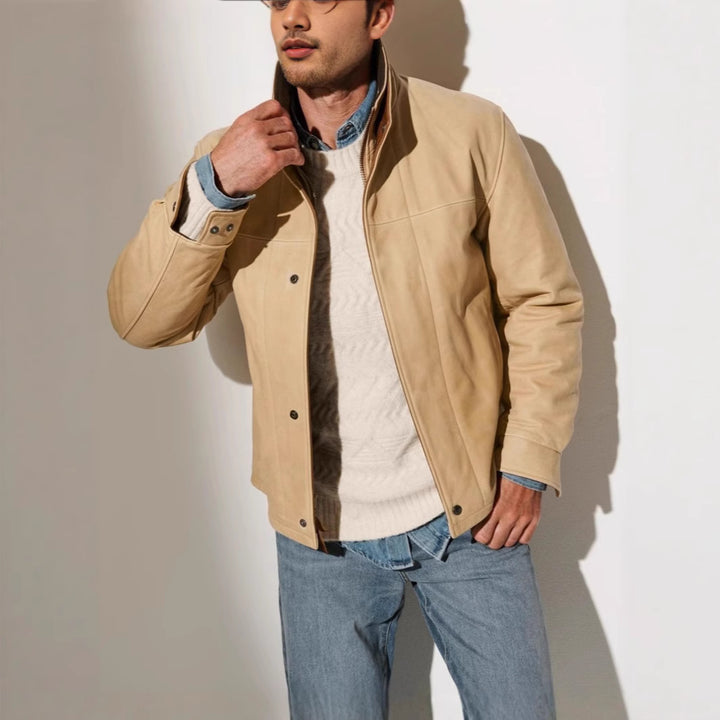 Herren Lederjacke im klassischen Stil mit wärmenden Innenfutter Echoarchiv