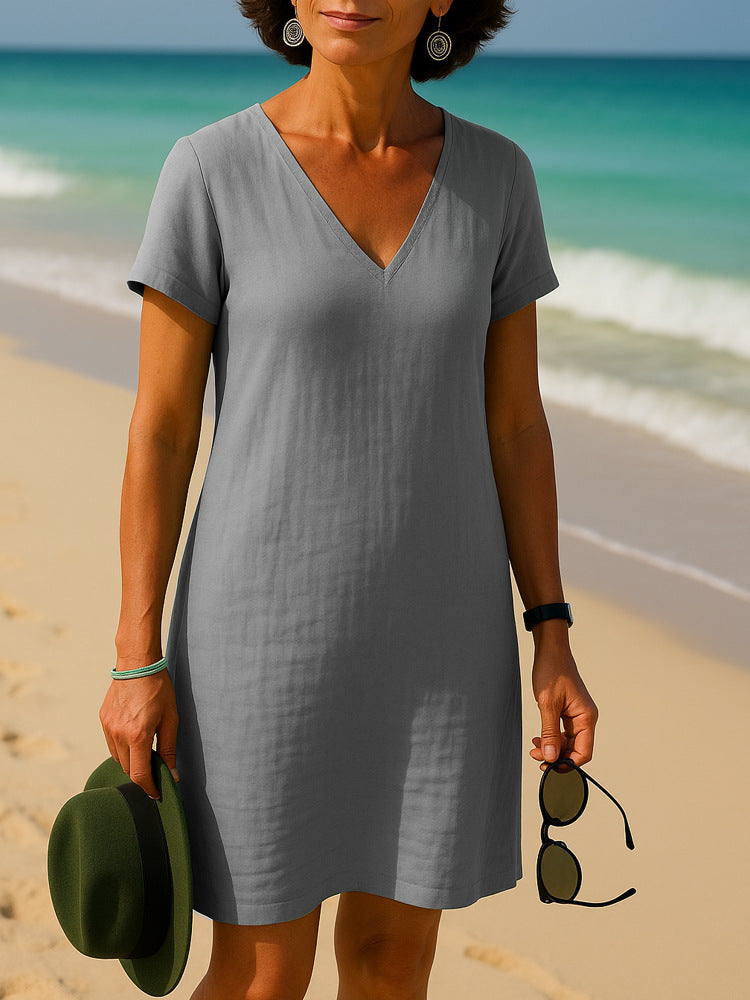Damen Sommerliches V-Ausschnitt Kleid Echo Archiv