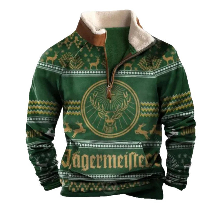 Herren Wärmender Fleece-Pullover mit Stehkragen Echoarchiv