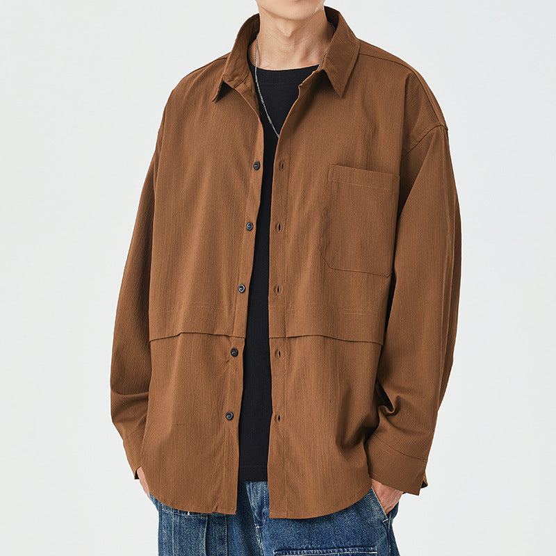 Herren lässige Hemdjacke mit praktischen Taschen Echoarchiv