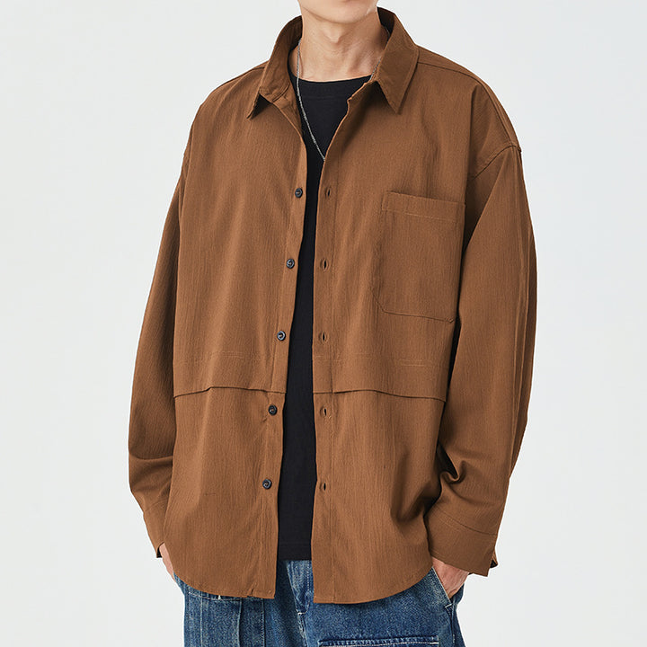 Herren lässige Hemdjacke mit praktischen Taschen Echoarchiv