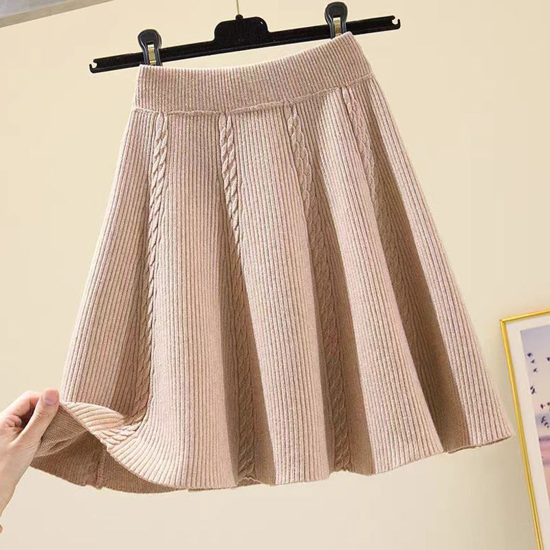 Damen Wadenlanger Strickrock mit Zopfmuster Echo Archiv
