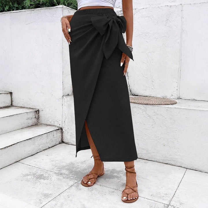 Damen Eleganter Wickelrock mit Schleifendetail Echo Archiv