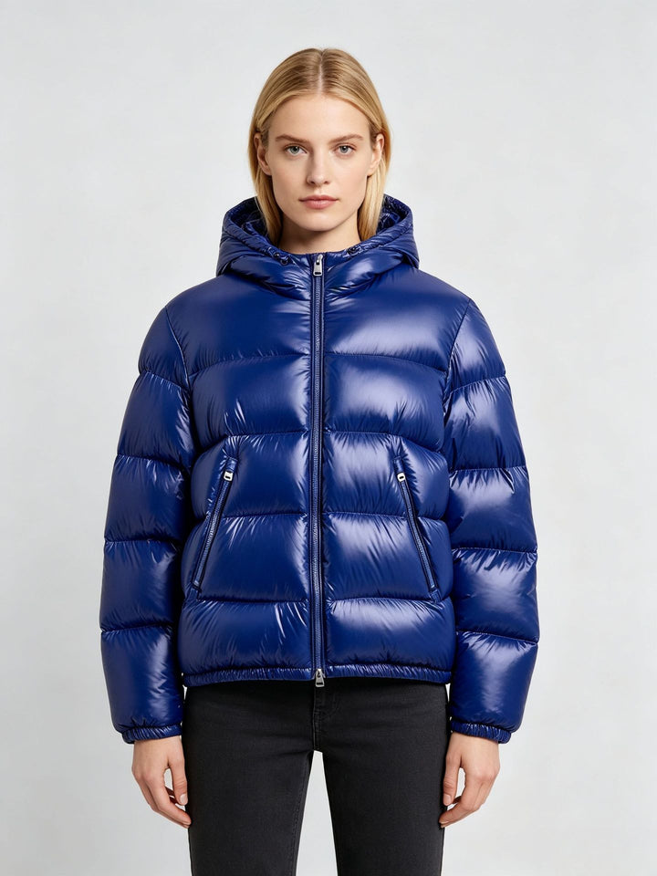 Damen Stylische Daunenjacke mit Kapuze