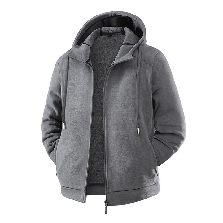 Herren Fleece-Softshell Hybridkapuzenjacke mit Teddy-Innenfutter & verstellbarer Kapuze Echoarchiv