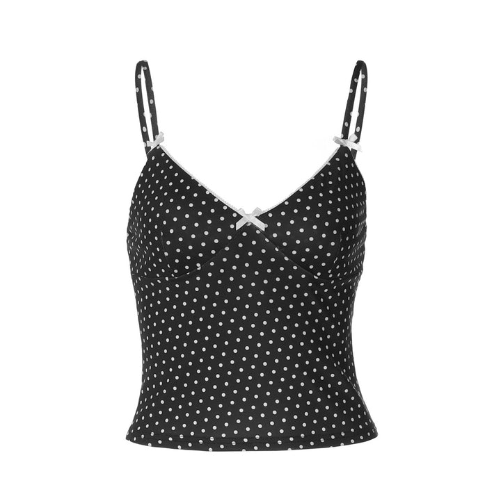 Damen Trägertop mit verspieltem Punktedesign und zarten Schleifen Echo Archiv