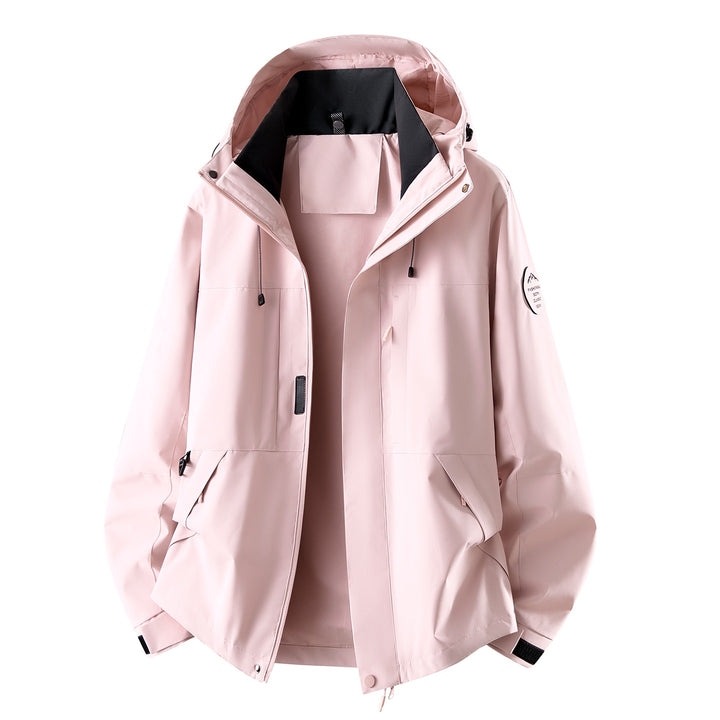 Herren Wasserabweisende Oversize-Outdoorjacke mit Kapuze, atmungsaktivem Softshell & Utility‑Taschen Echoarchiv