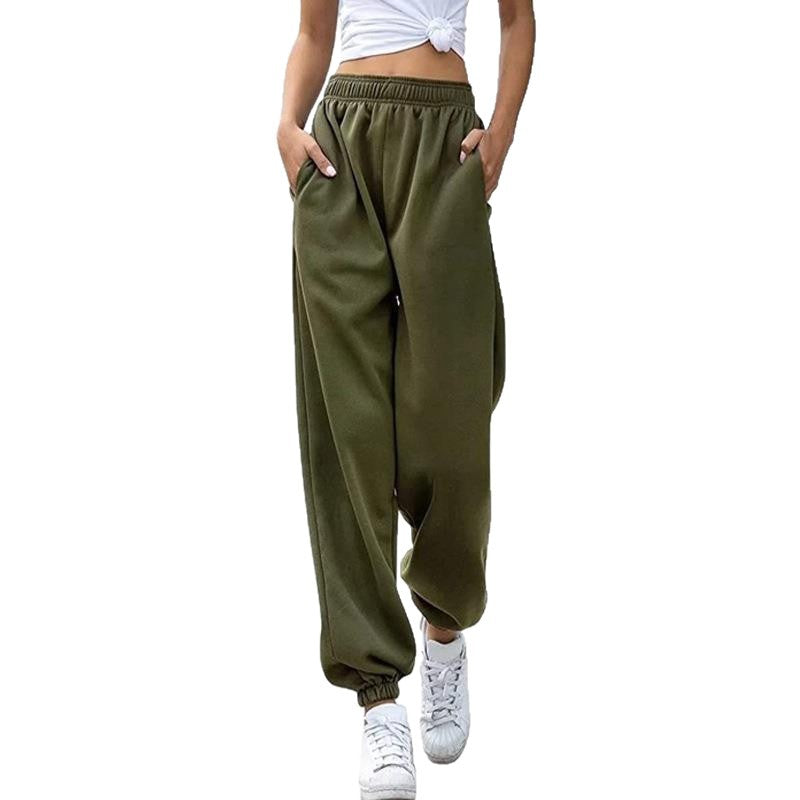 Damen nan Baggy-Sweathose im Retro‑Look mit hohem Komfortbund tiefem Schritt seitlichen Einschubtaschen und elastischen Knöchelbündchen Echo Archiv