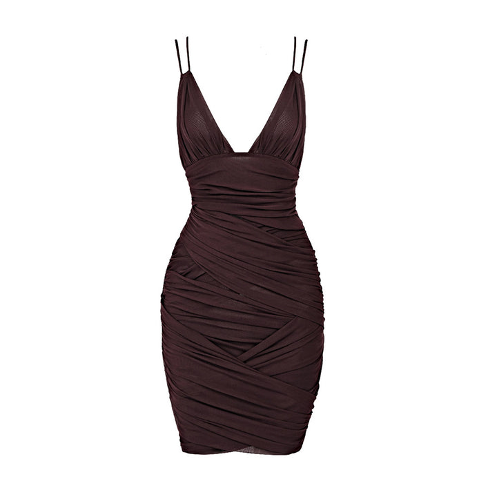 Damen figurbetontes Wickelkleid mit tiefem V-Ausschnitt Echo Archiv