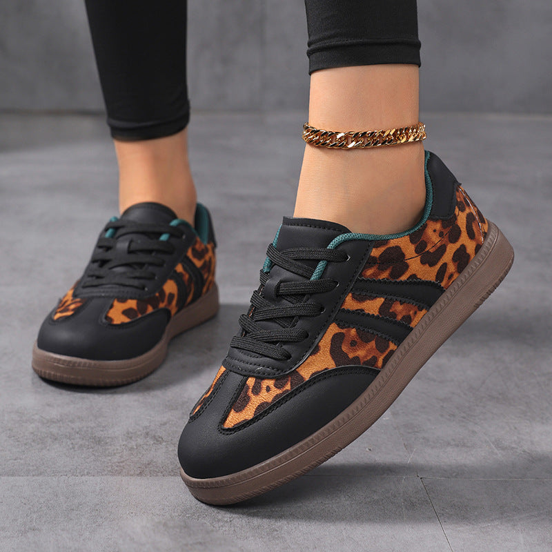 Damen nan Leopardenmuster Wildlederoptik Sneaker mit ergonomischer Polstersohle und rutschfester Gummisohle Echo Archiv