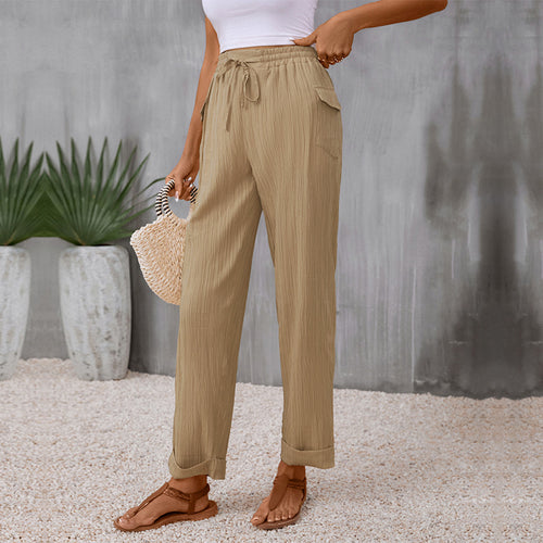 Damen Lässige Sommerhose mit Gummizug und Seitentaschen Echo Archiv