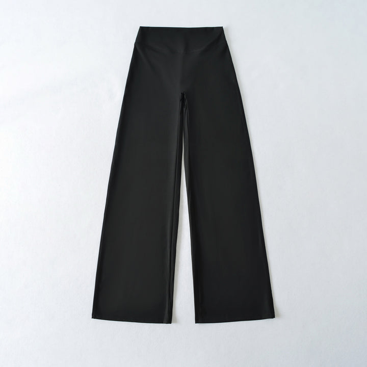 Damen Weite High Waist Loungehose aus Stretchjersey mit fließendem Schlag Echoarchiv