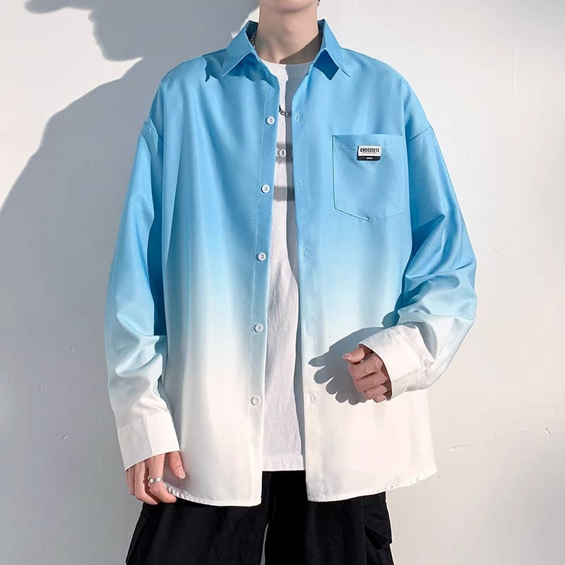 Herren Hemdjacke mit modernem Farbverlauf und praktischer Brusttasche Echoarchiv