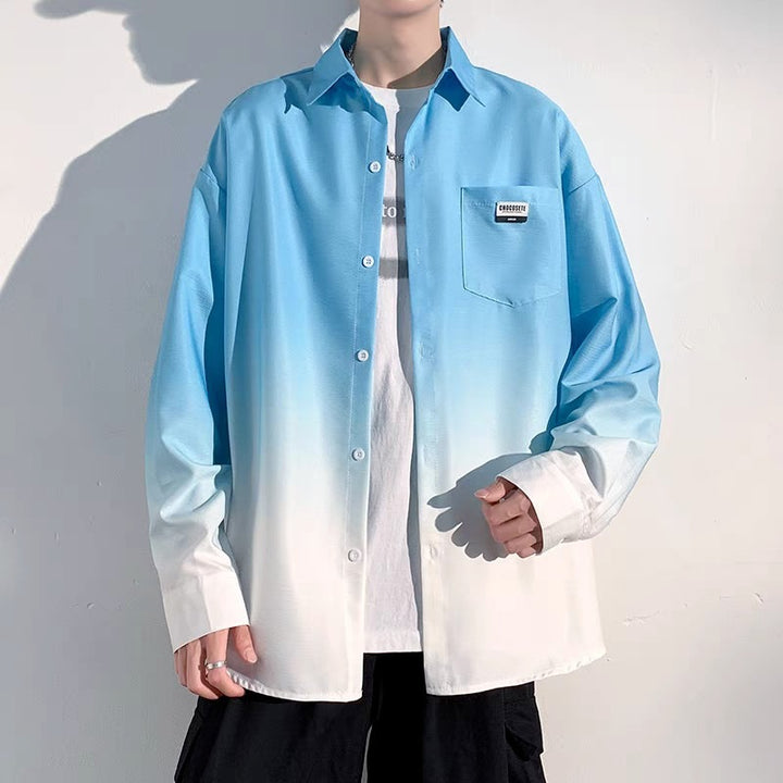 Herren Hemdjacke mit modernem Farbverlauf und praktischer Brusttasche Echoarchiv