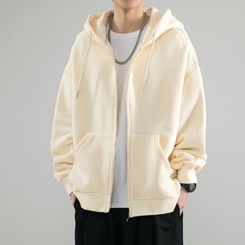 Herren nan Oversize-Kapuzenjacke mit durchgehendem Reißverschluss, doppellagiger Kapuze und Kängurutaschen Echo Archiv