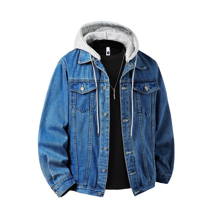 Herren nan Jeansjacke mit angenähter Kapuze Lagenlook robuste Baumwollmischung Echo Archiv